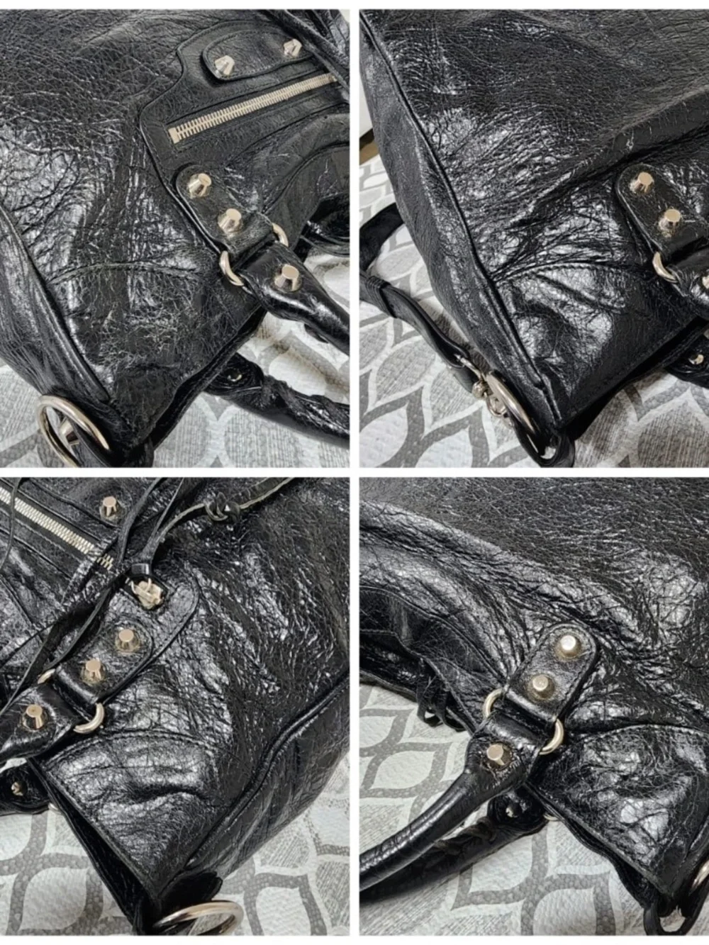 Authentic Balenciaga Motocross Classic Velo Satchel Bag Black